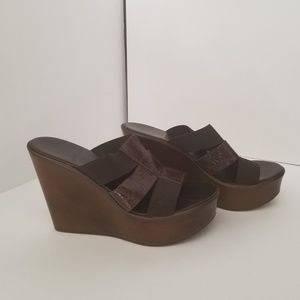 Brown Wedge Sandal shoe